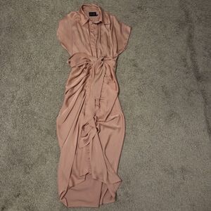 Elegant Pink Satin Dress
